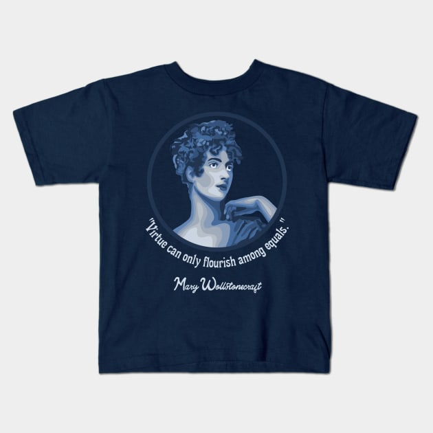 Mary Walstonecraft Portrait and Quote Kids T-Shirt by Slightly Unhinged